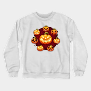 Halloween Cartoon Pumpkins Card Crewneck Sweatshirt